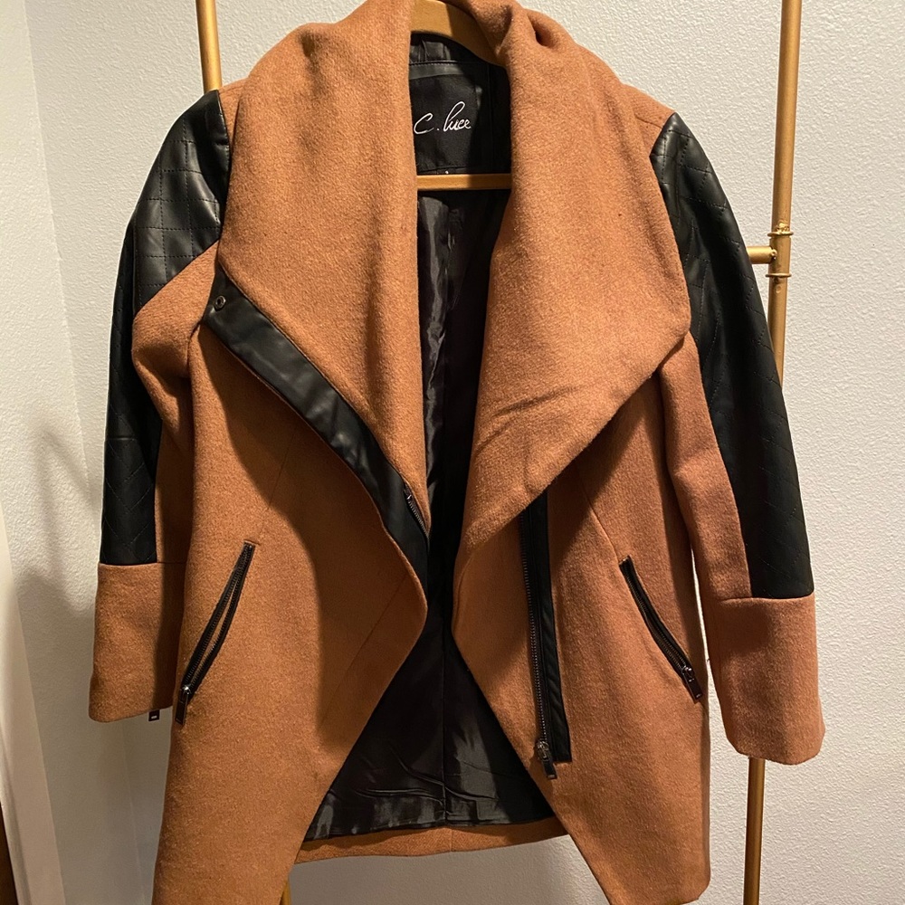 C. Luce Camel and leather jacket